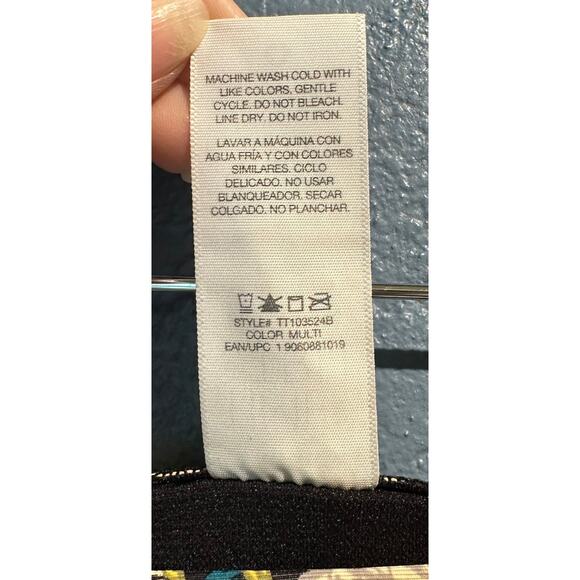 Cottage Floral Bikini Bottom High Waist Strappy Polka Dot Sides Large Time & Tru - Picture 7 of 7